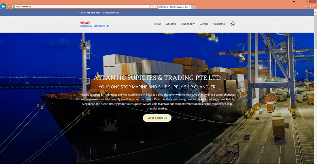 atlantic supplies and trading web design by ratherrandom homepage preview
