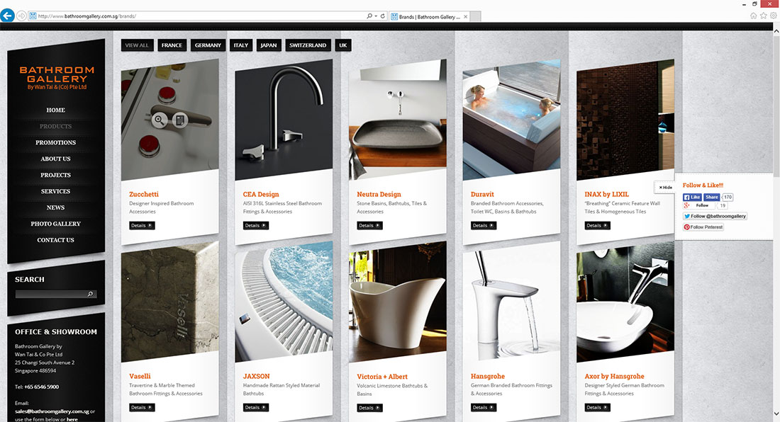 bathroom gallery web design by ratherrandom products preview