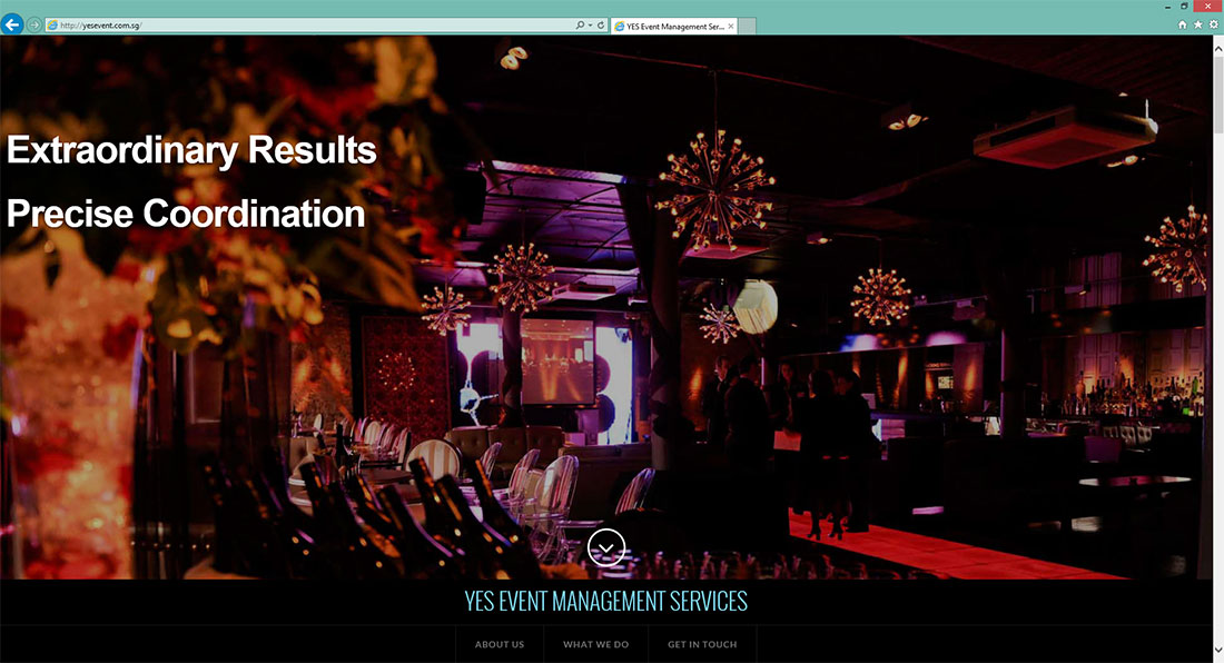 yes event management web design by ratherrandom homepage preview
