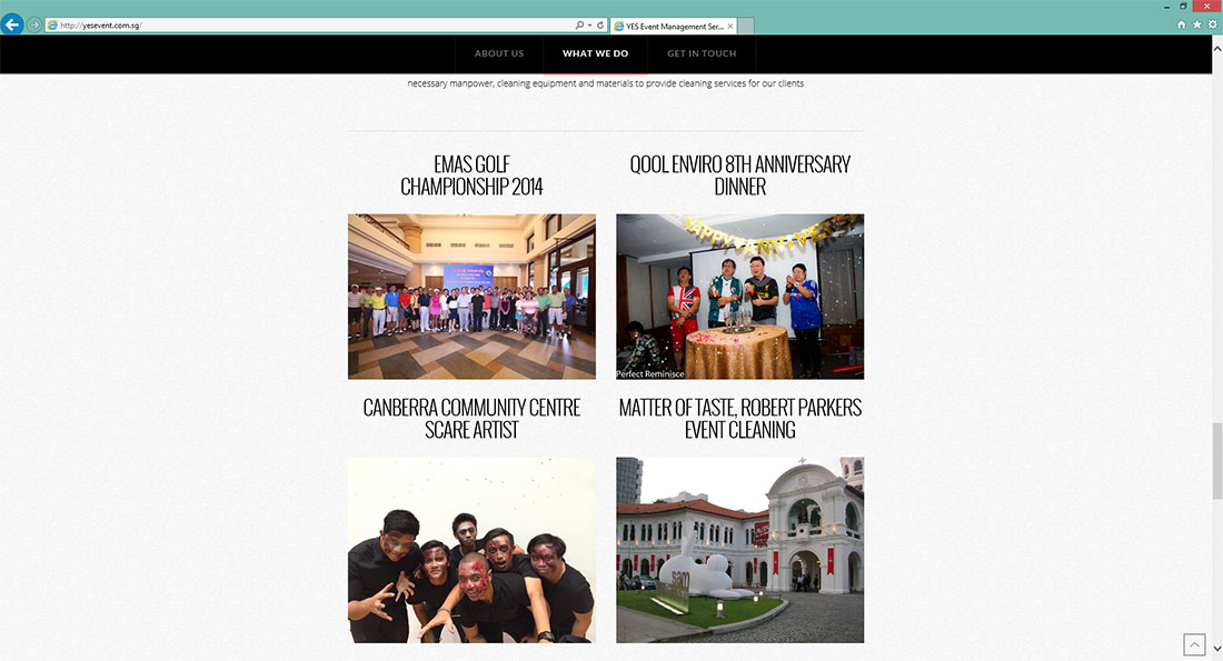 yes event management web design by ratherrandom what we do preview